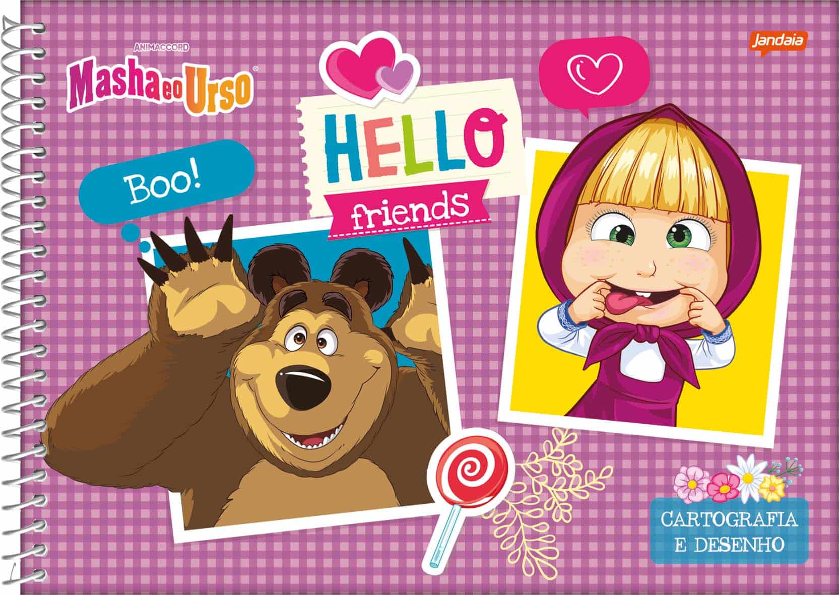 Caderno Cartografia Jandaia Masha e o Urso 80 Folhas Sortido