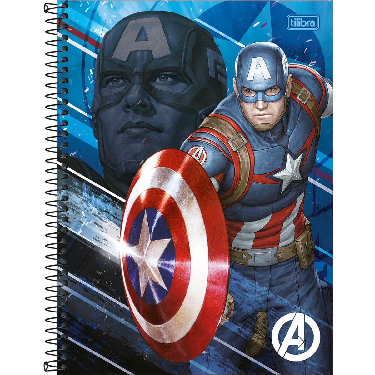Caderno Espiral Tilibra Capa Dura Universitário Avengers 80 Folhas 1x1 Sortido