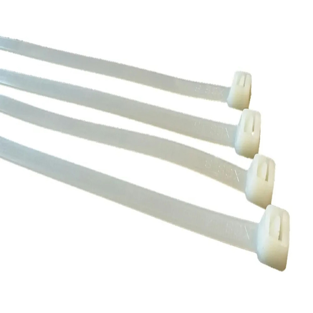 Abraçadeira Plástica Enerbras 3,5 x 300mm Branco A35-E300 - Pacote com 100 Unidades