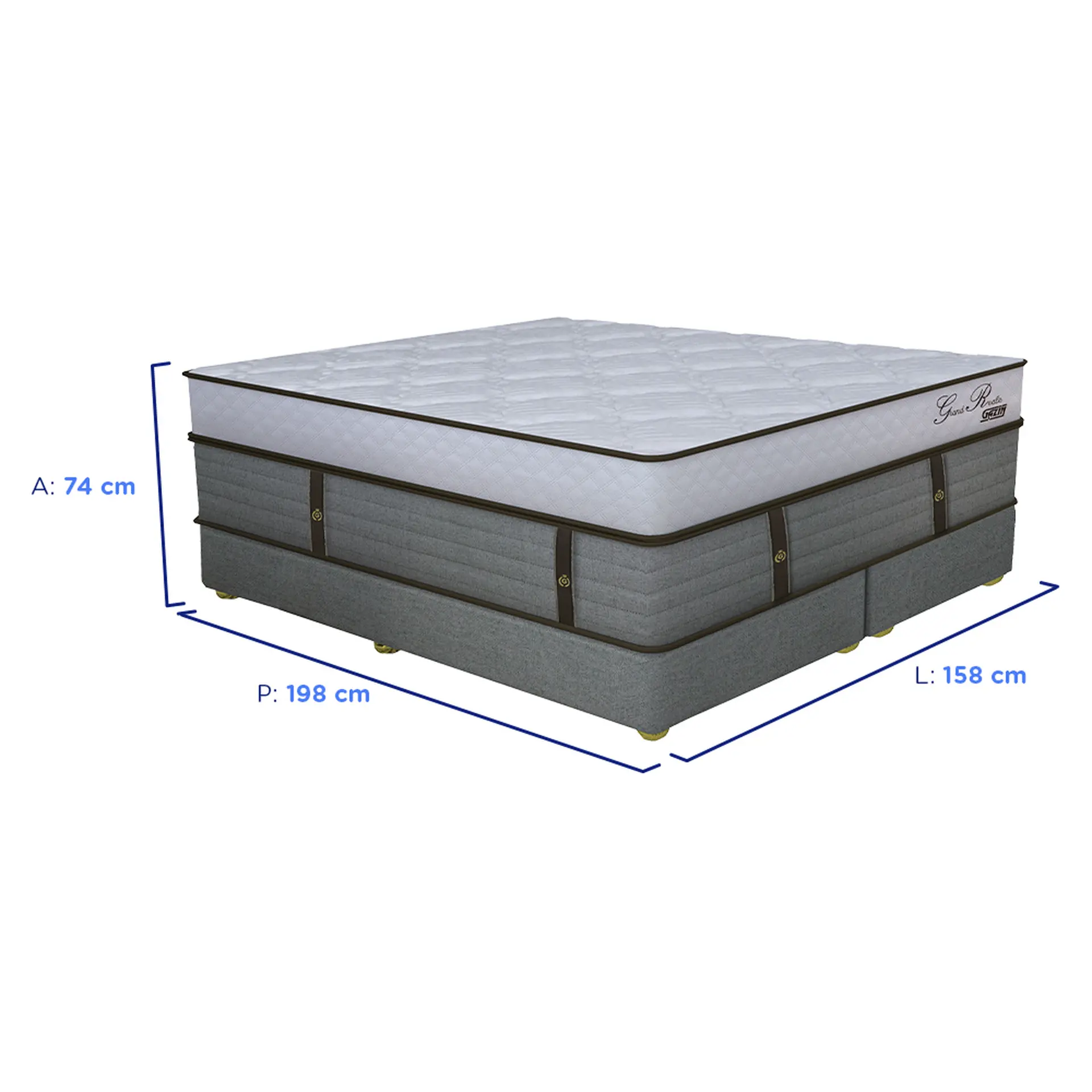 Colchão Cama Box Gazin Molas BlueWave Queen Size Grand Reale 158x198