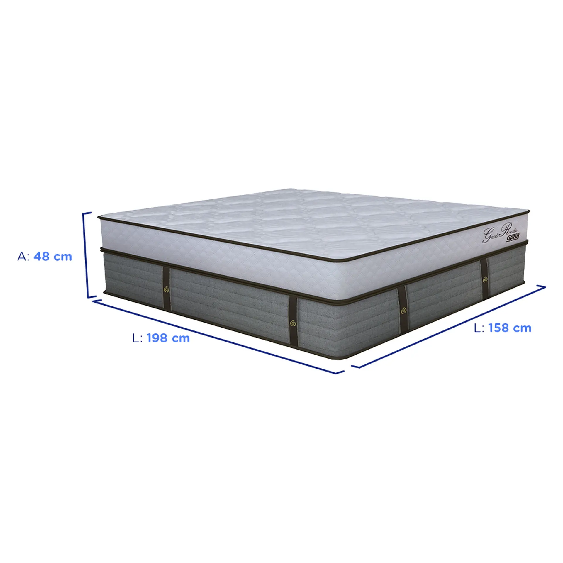 Colchão Cama Box Gazin Molas BlueWave Queen Size Grand Reale 158x198