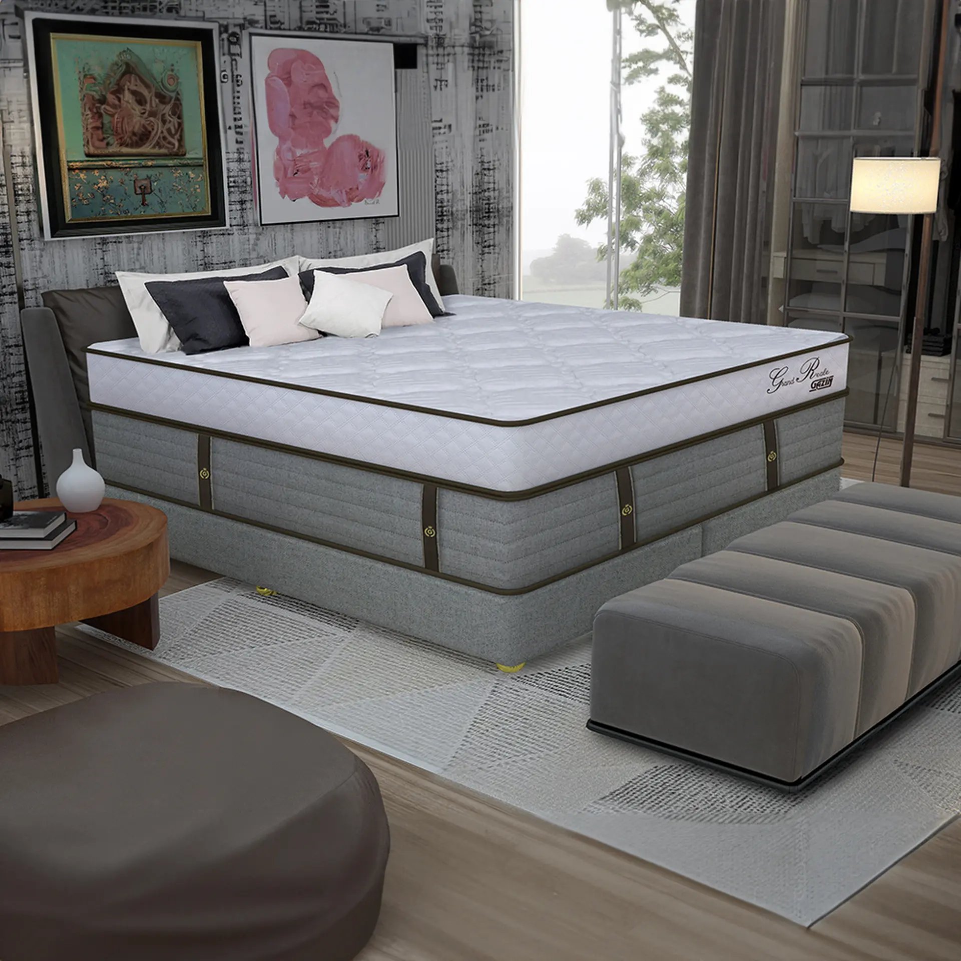 Colchão Cama Box Gazin Molas BlueWave Queen Size Grand Reale 158x198