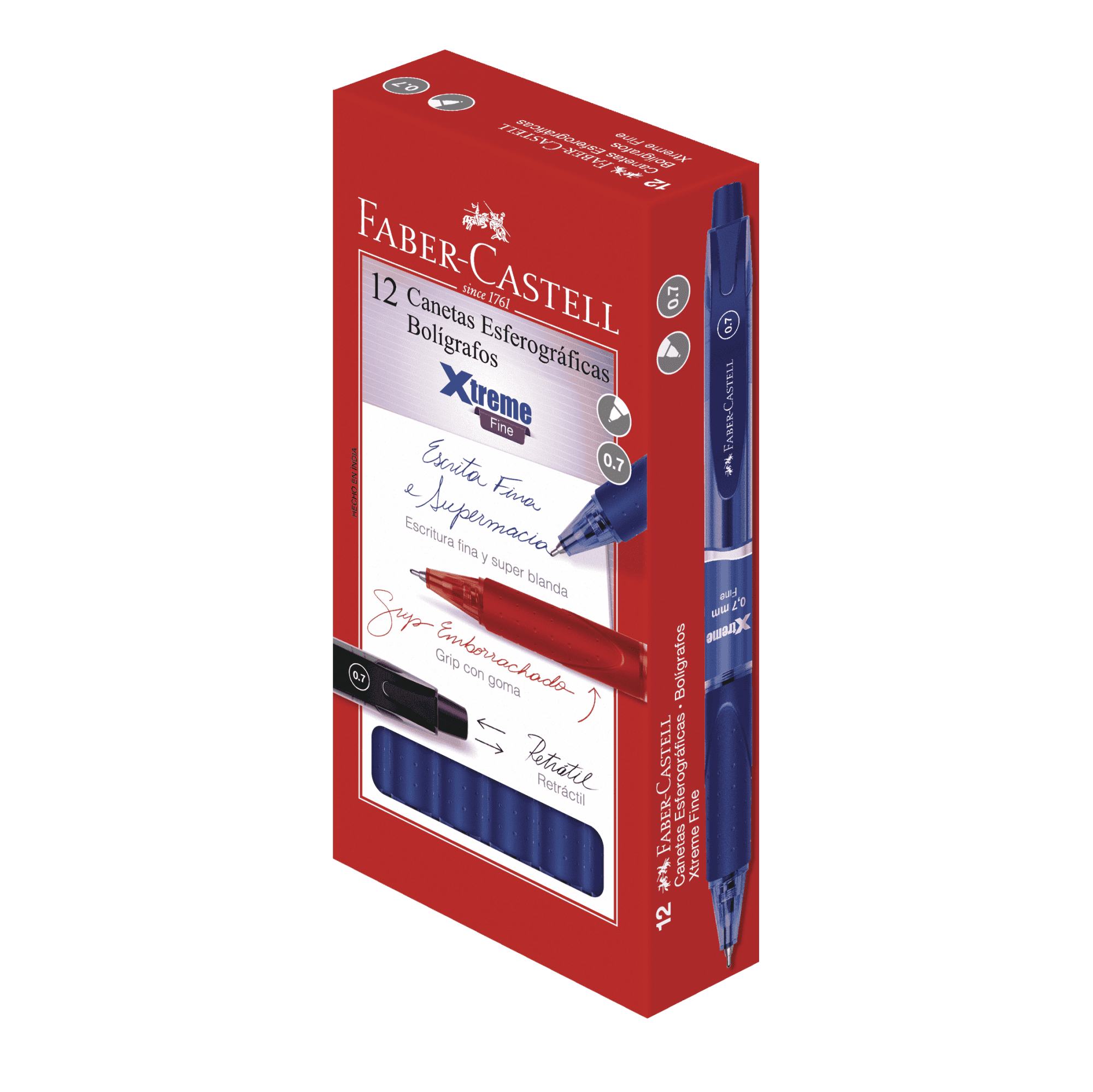 Caneta Esferográfica Faber Castell Xtreme 0.7mm Unidade Retrátil Azul