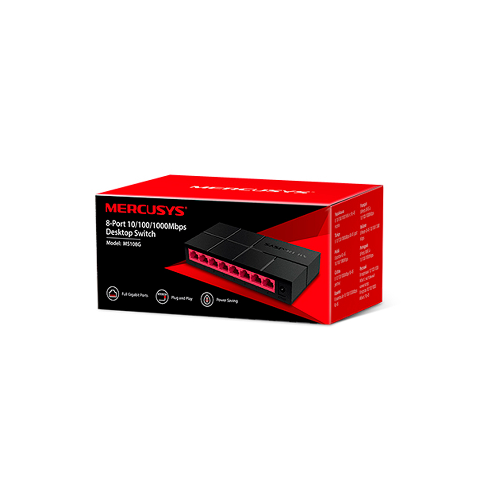 Switch Mercusys MS108G 8 Portas 10/100/1000 Mbps