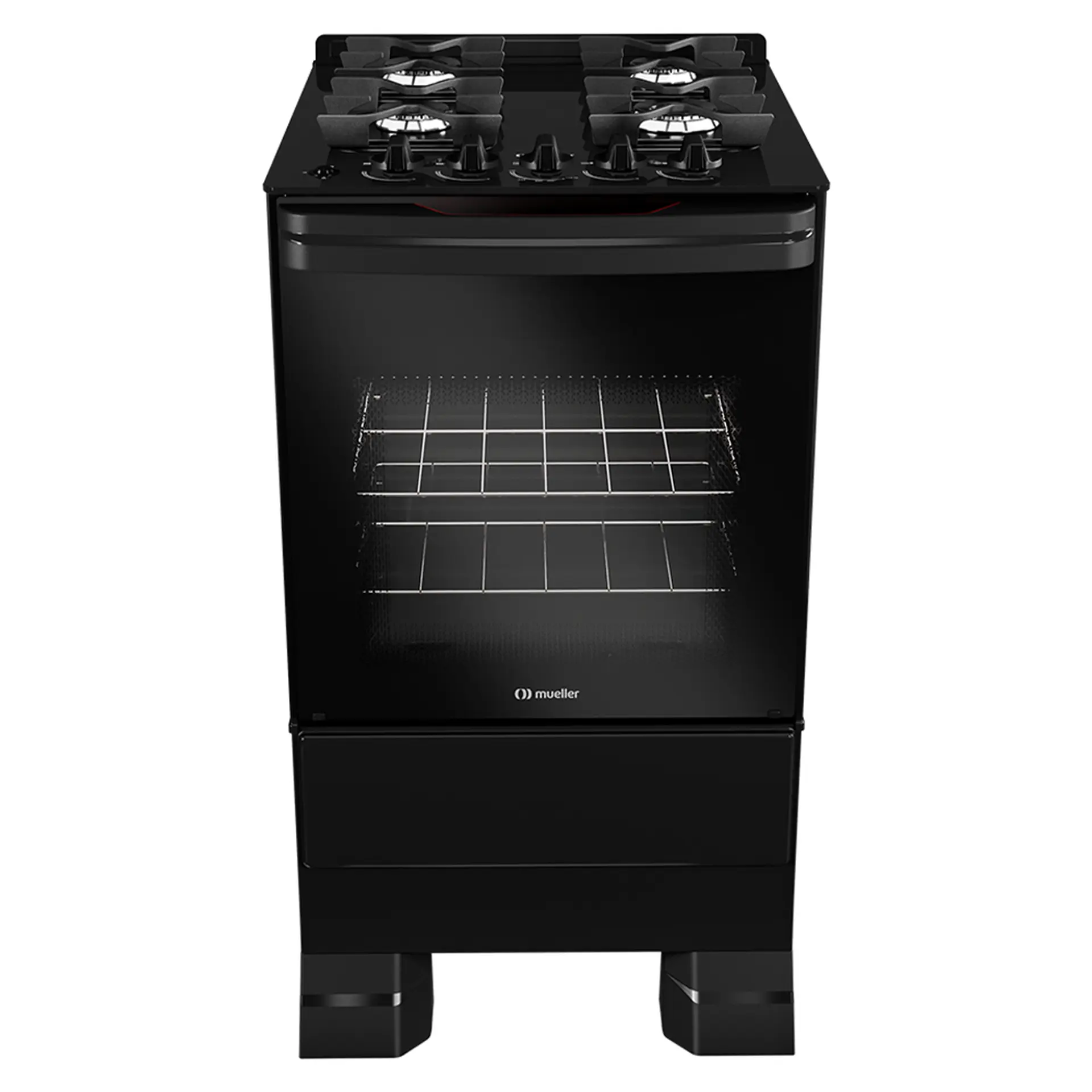 Fogão Mueller MFV4BF 4 Bocas Automático Mesa de Vidro Forno Total Clean - Preto - Bivolt