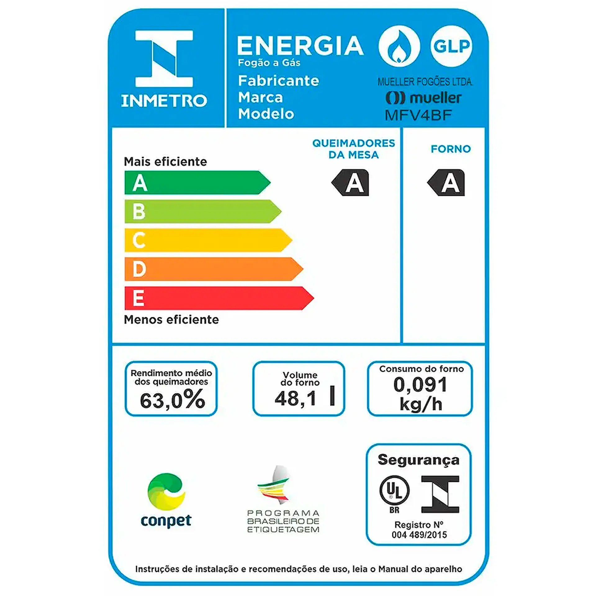 Fogão Mueller MFV4BF 4 Bocas Automático Mesa de Vidro Forno Total Clean - Preto - Bivolt
