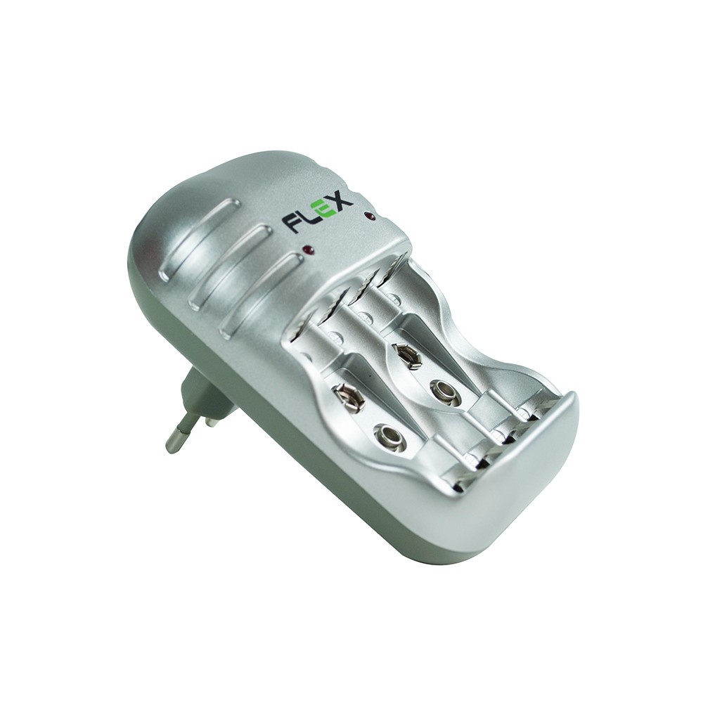 Carregador Pilhas 2 ou 4 Pilhas AA/AAA/9V Bivolt Flexgold FXC03