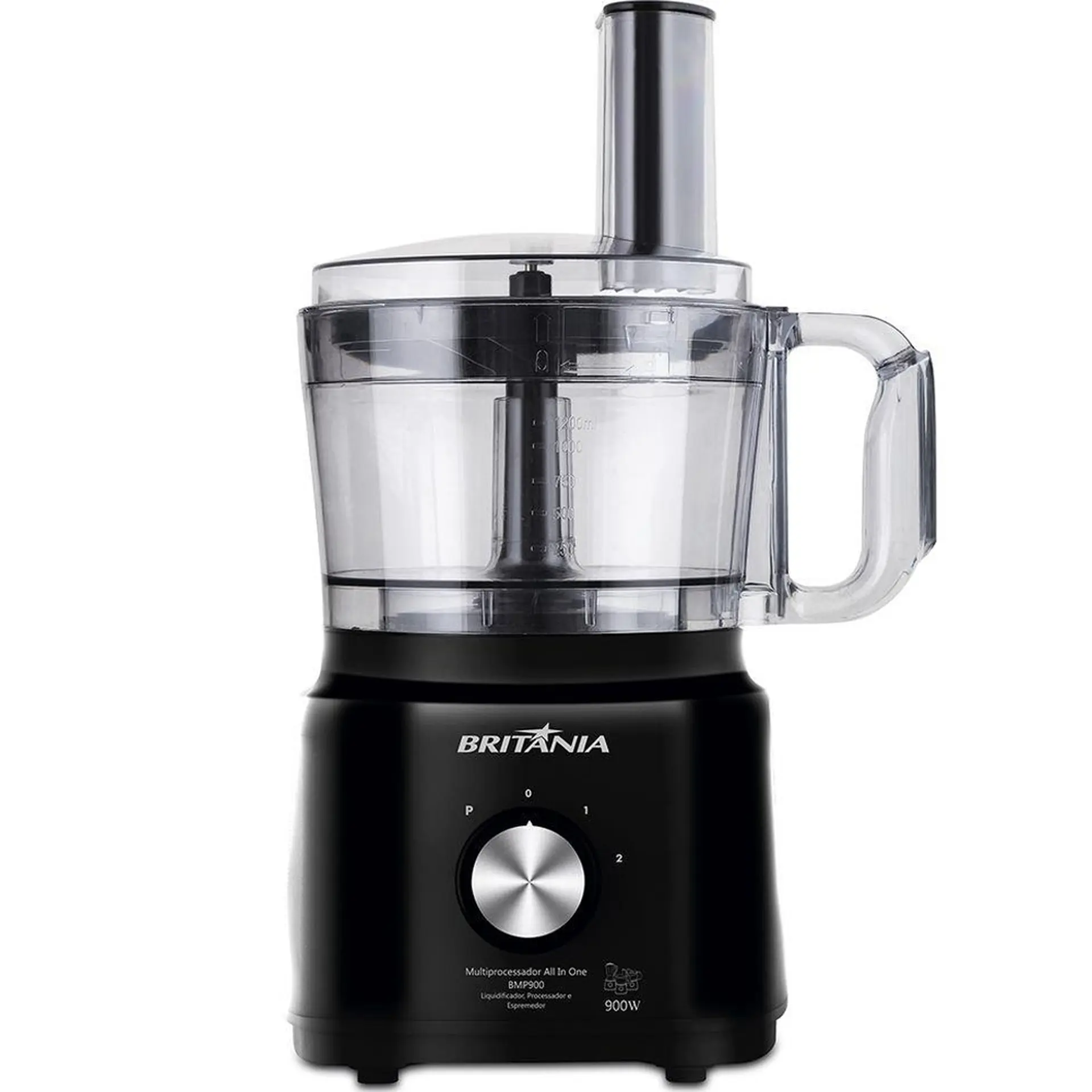 Multiprocessador de alimentos Britânia All In One BMP900P 2 Velocidades 900W - Preto - 110 Volts