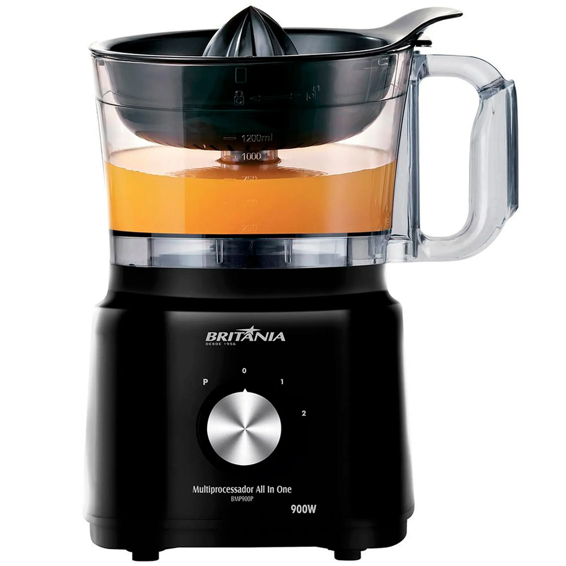 Multiprocessador de alimentos Britânia All In One BMP900P 2 Velocidades 900W - Preto - 110 Volts