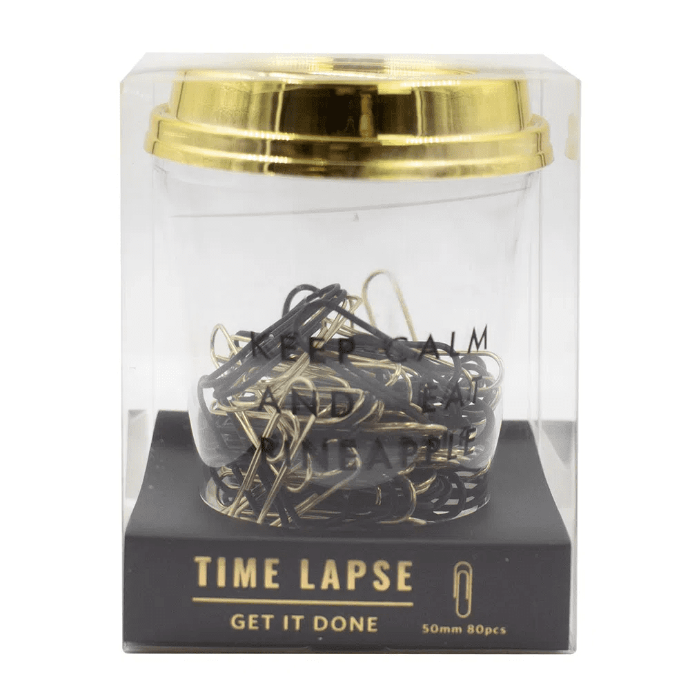 Porta Bee Unique Imantado C/Clips de Papel Preto e Dourado