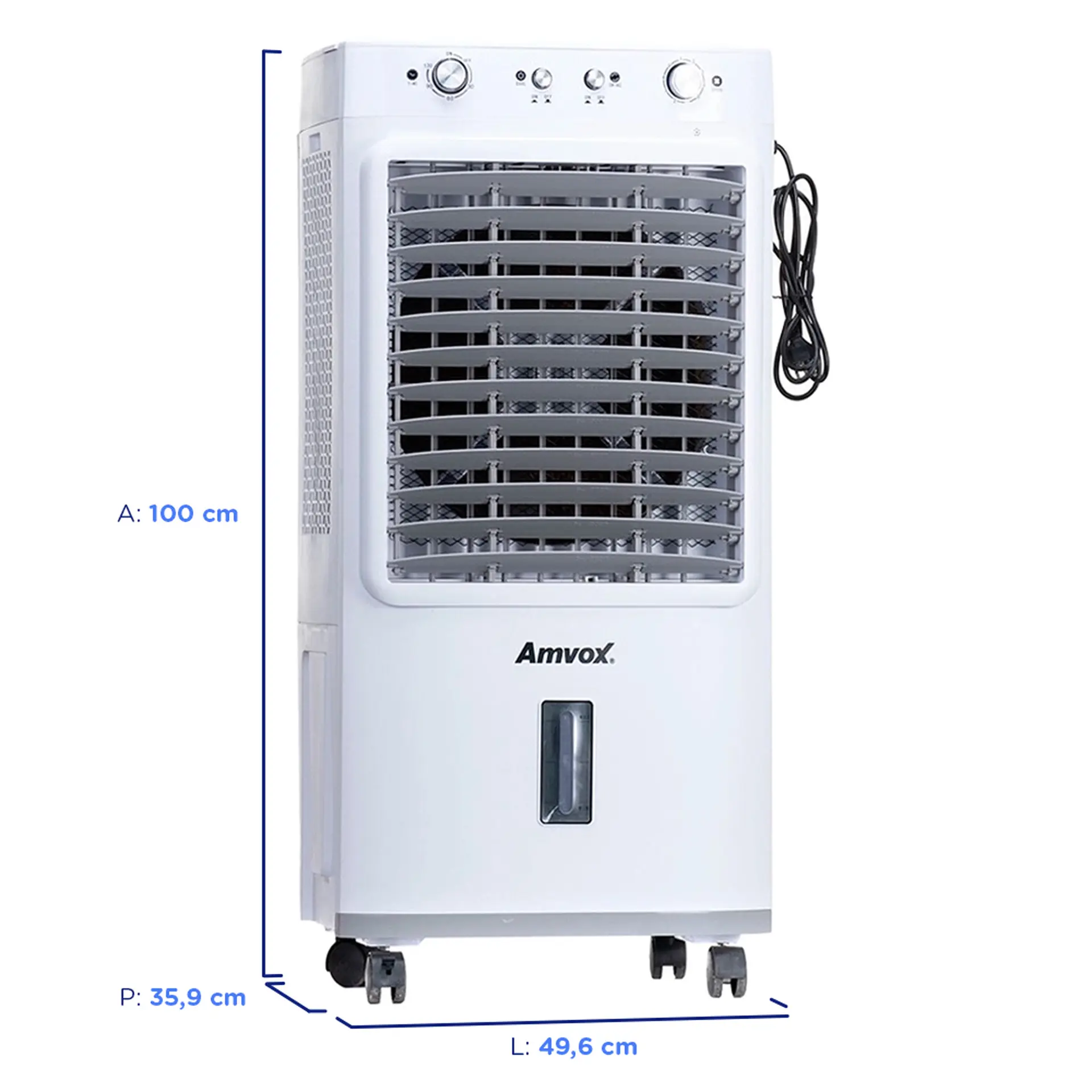 Climatizador de Ar Amvox ACL 4022 40L 4 Velocidades 100W - Branco - 110 Volts