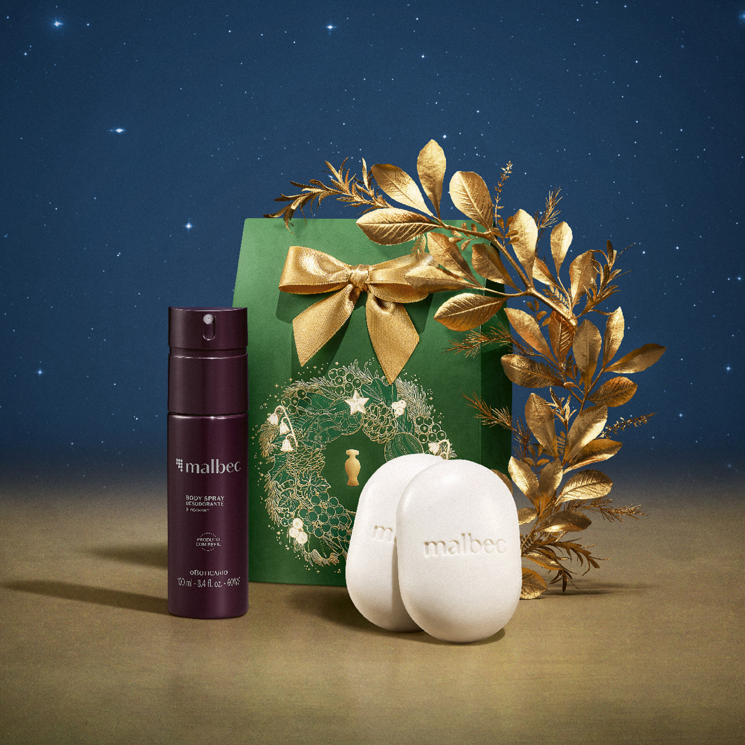 Kit Presente Natal Malbec Cuidados (2 itens)