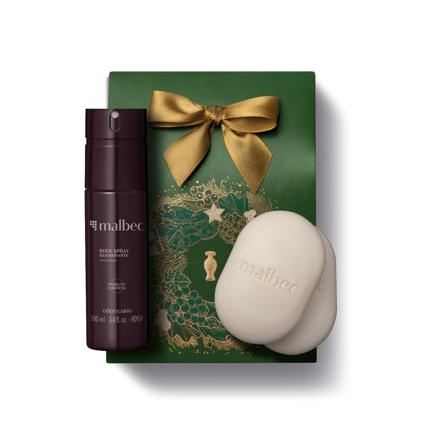 Kit Presente Natal Malbec Cuidados (2 itens)