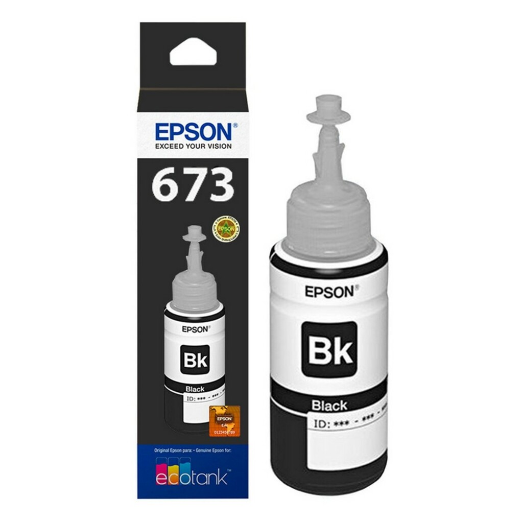 Tinta para Cartucho Epson Preto Original - T673120 - 6.500 páginas para L800, L805, L810, L850, L1800