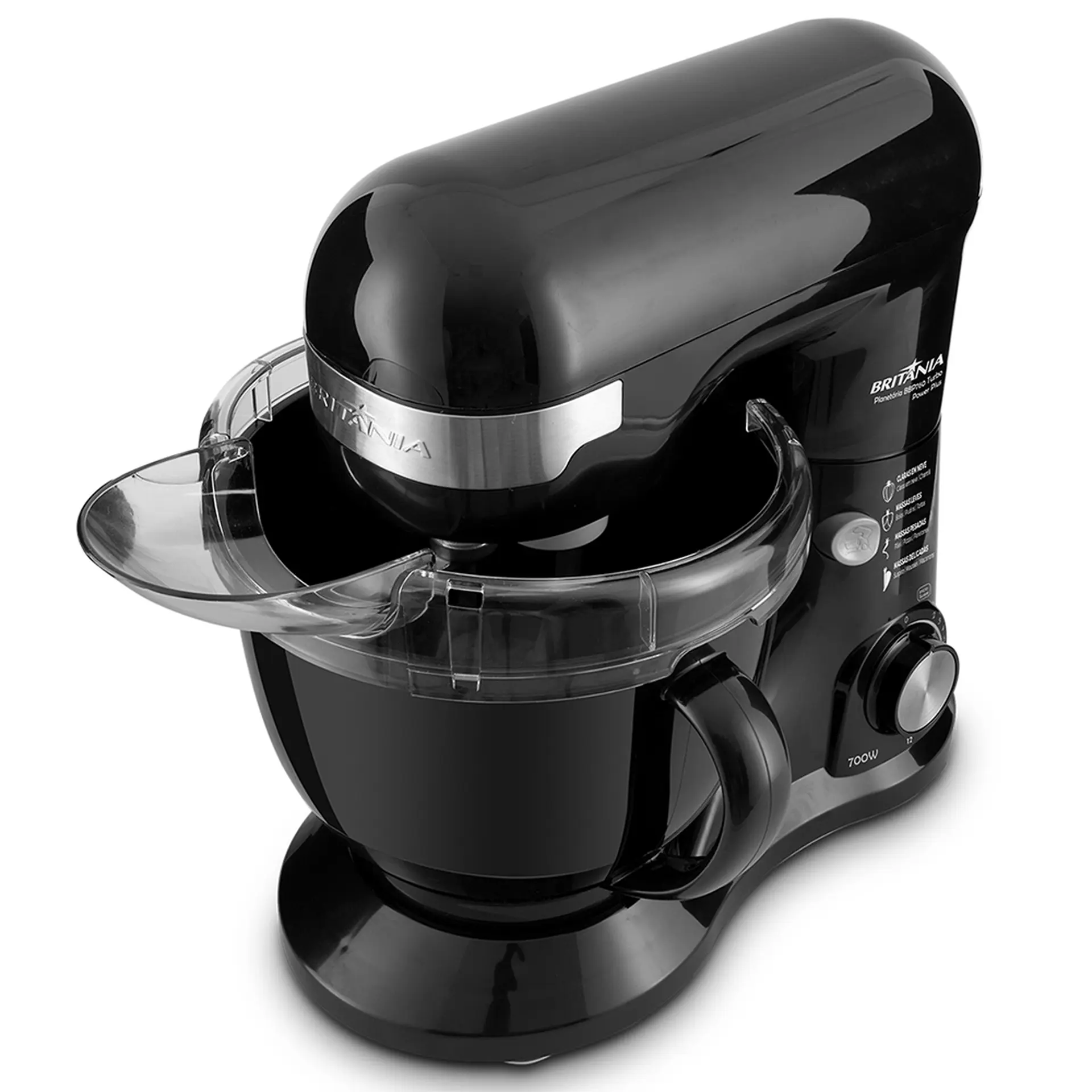 Batedeira Planetária Britânia Power Plus 12 Velocidades 700W 4,5L BBP760 - Preto - 110 Volts
