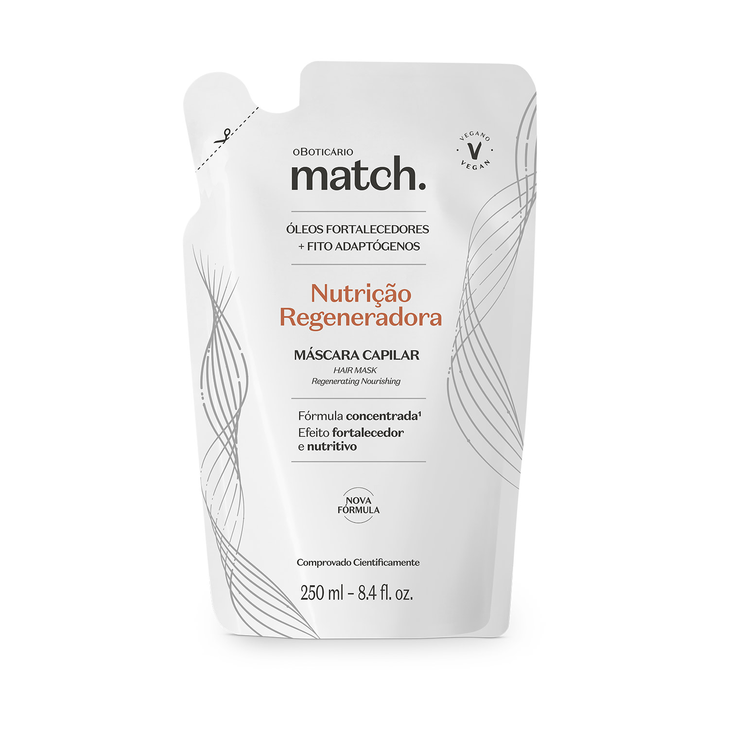 Combo Match Nutrição Regeneradora: Máscara Capilar 250g + Refil 250ml