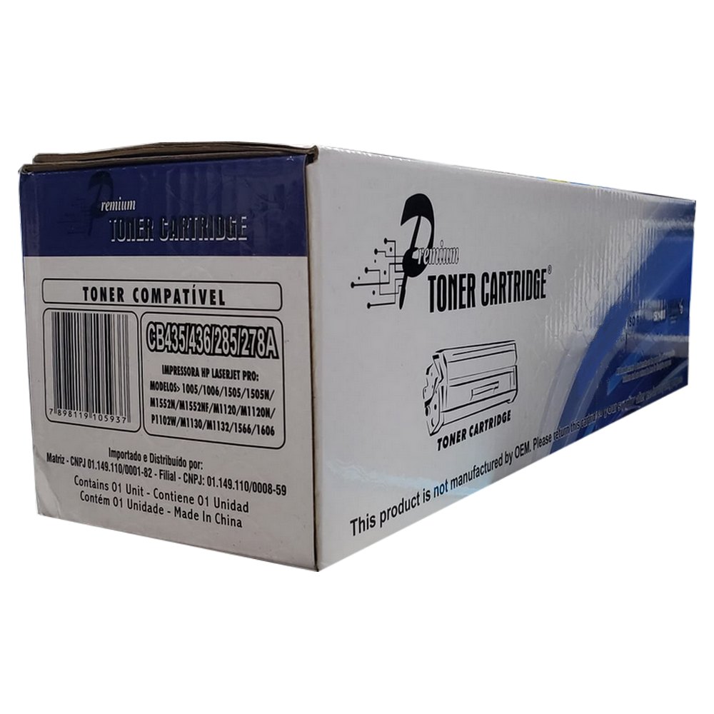 Toner HP Preto HtCompany 35 36 CB435 436 285 278 Universal P1005 1505N M1552N M1552NF M1120 M1120N P1102W M1130 M1132 114620