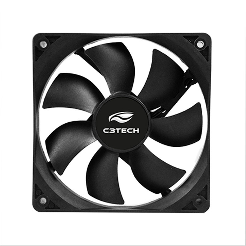 Cooler C3Tech 80 x 80 x 25 12V com Rolamento Preto F7MB10BK