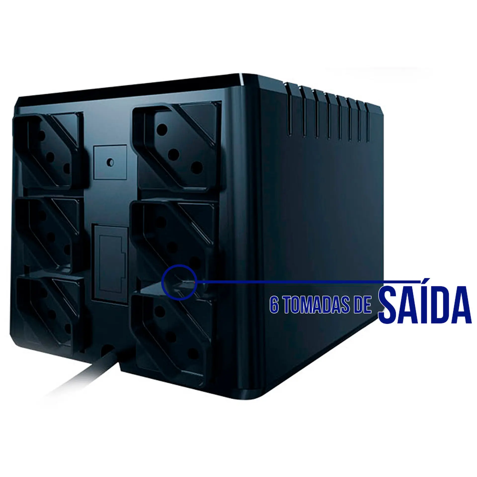 Estabilizador TS Shara Powerest 1500VA 6 Tomadas Filtro de Linha 9008 - Preto - 110 Volts