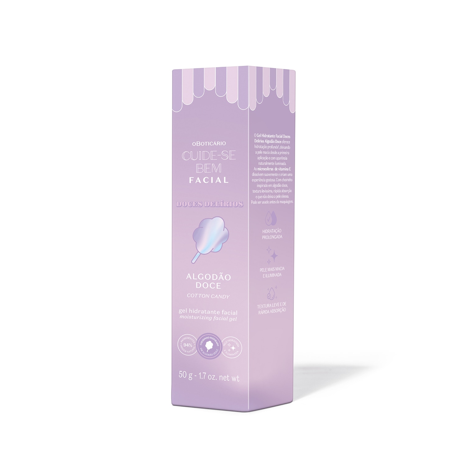 Gel Hidratante Facial Cuide-se Bem Doces Delírios Algodão Doce 50g
