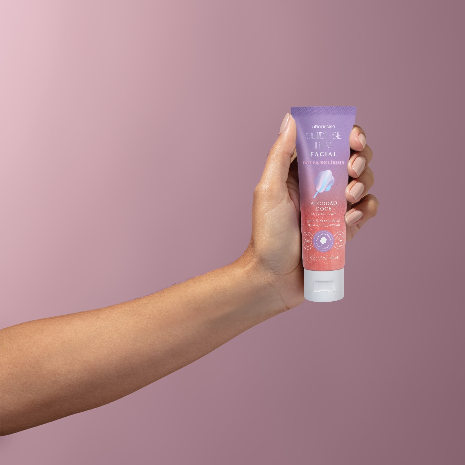 Gel Hidratante Facial Cuide-se Bem Doces Delírios Algodão Doce 50g