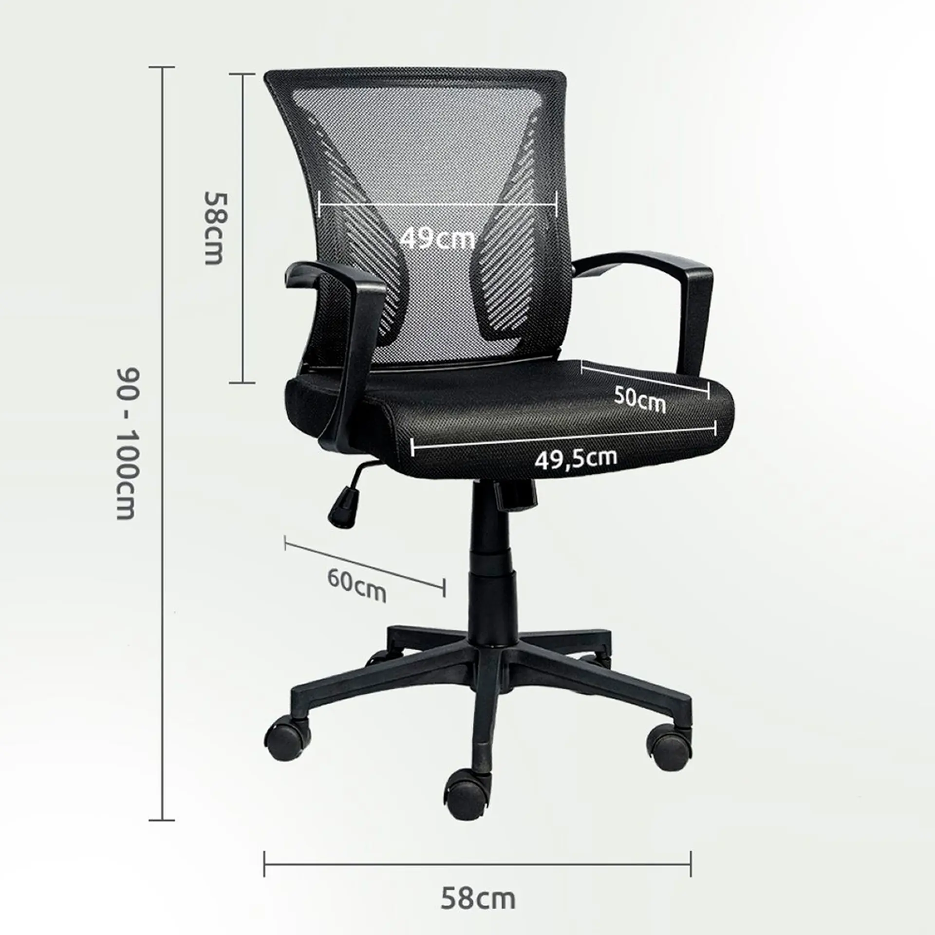 Cadeira Giratória Viper Pro Office Suporta até 120kg VO457 - Preto