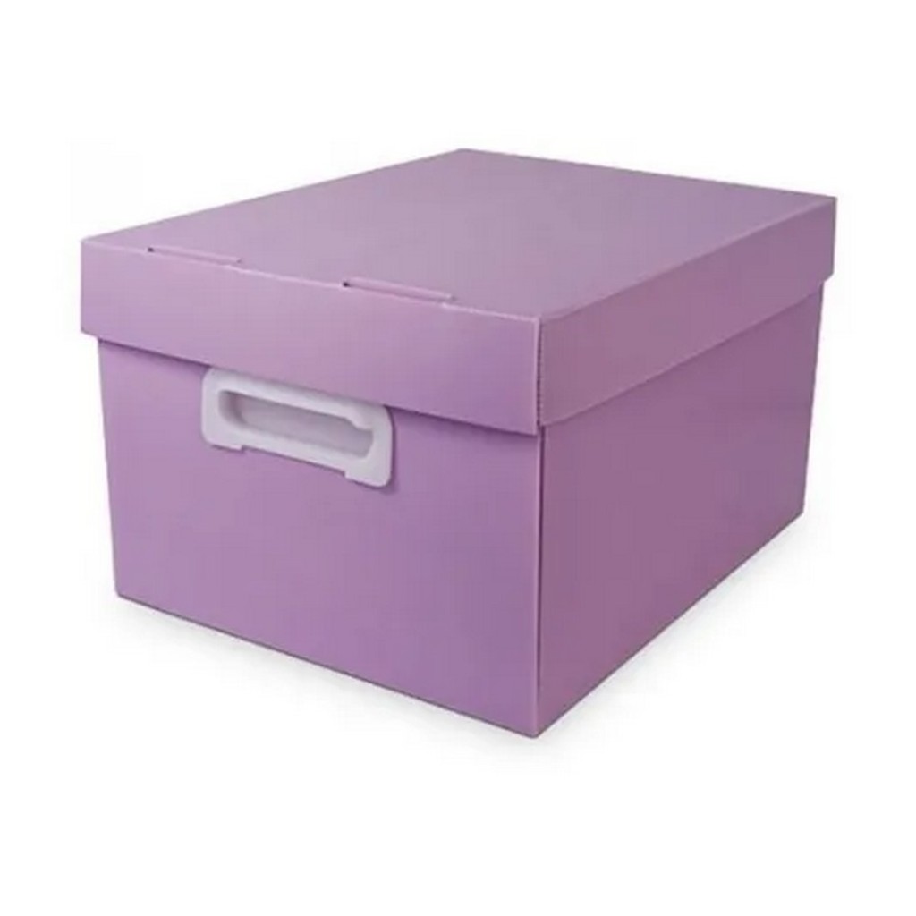 Caixa Organizadora Multiuso 437x310x240mm The Best Box Lilás Pastel Fosca - Polibras - 22323