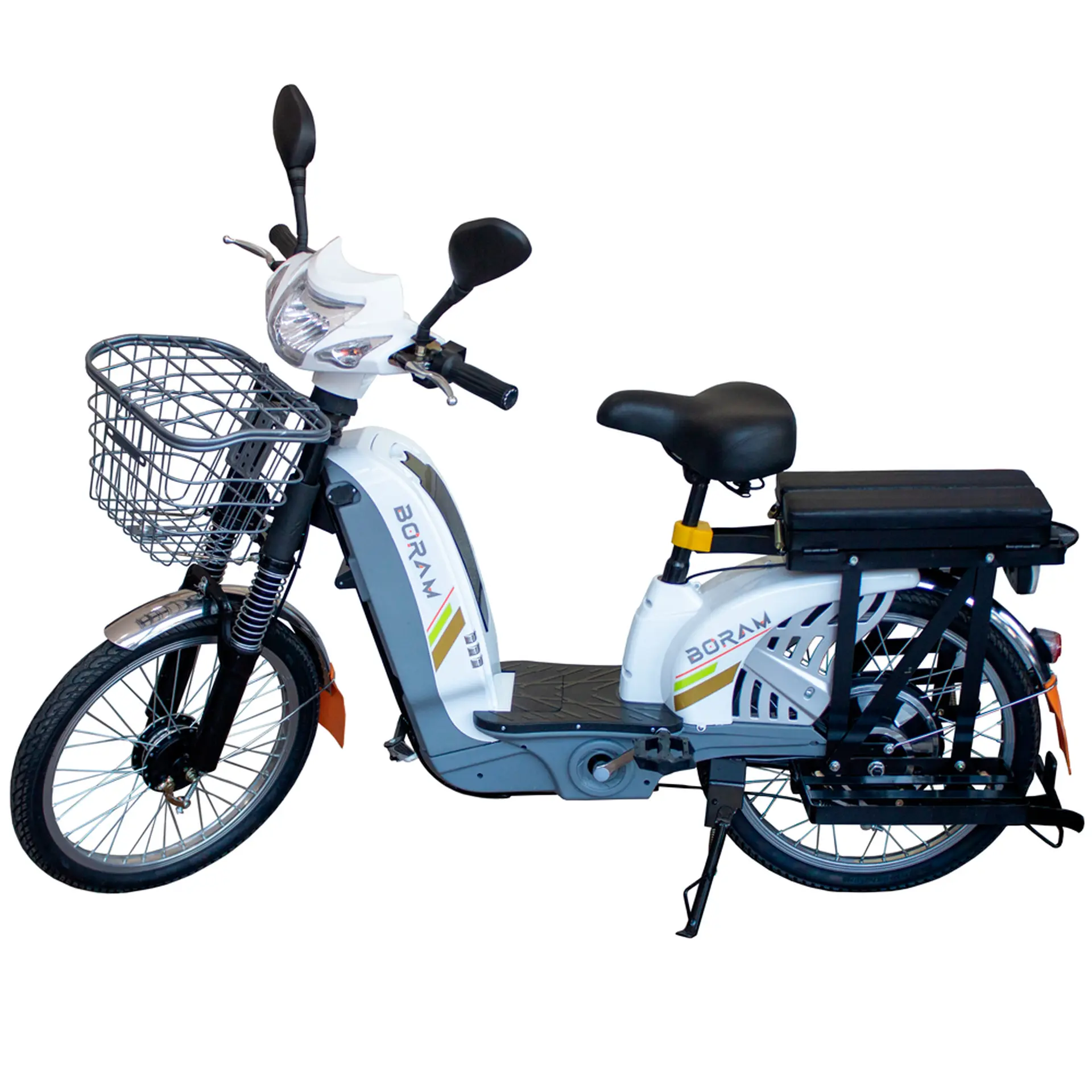 Bicicleta Elétrica Boram Mobi 350W Freio Cubo/Tambor - Branco - Bivolt