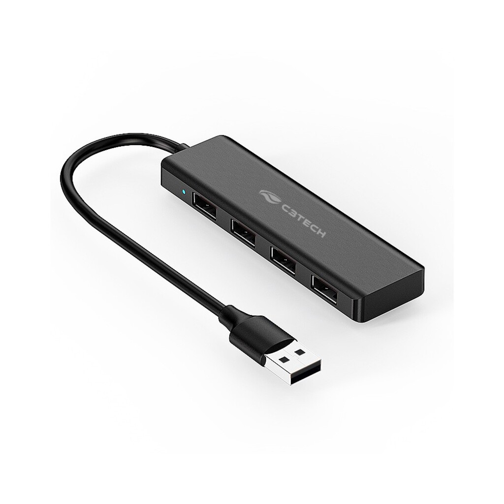 Hub USB 2.0 4 Portas C3tech Preto - HU-230BK