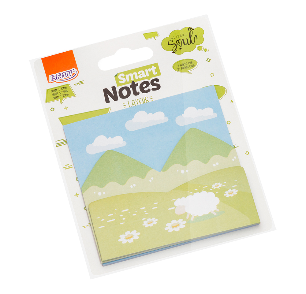 Bloco Adesivo BRW Smart Notes Layers Montanha