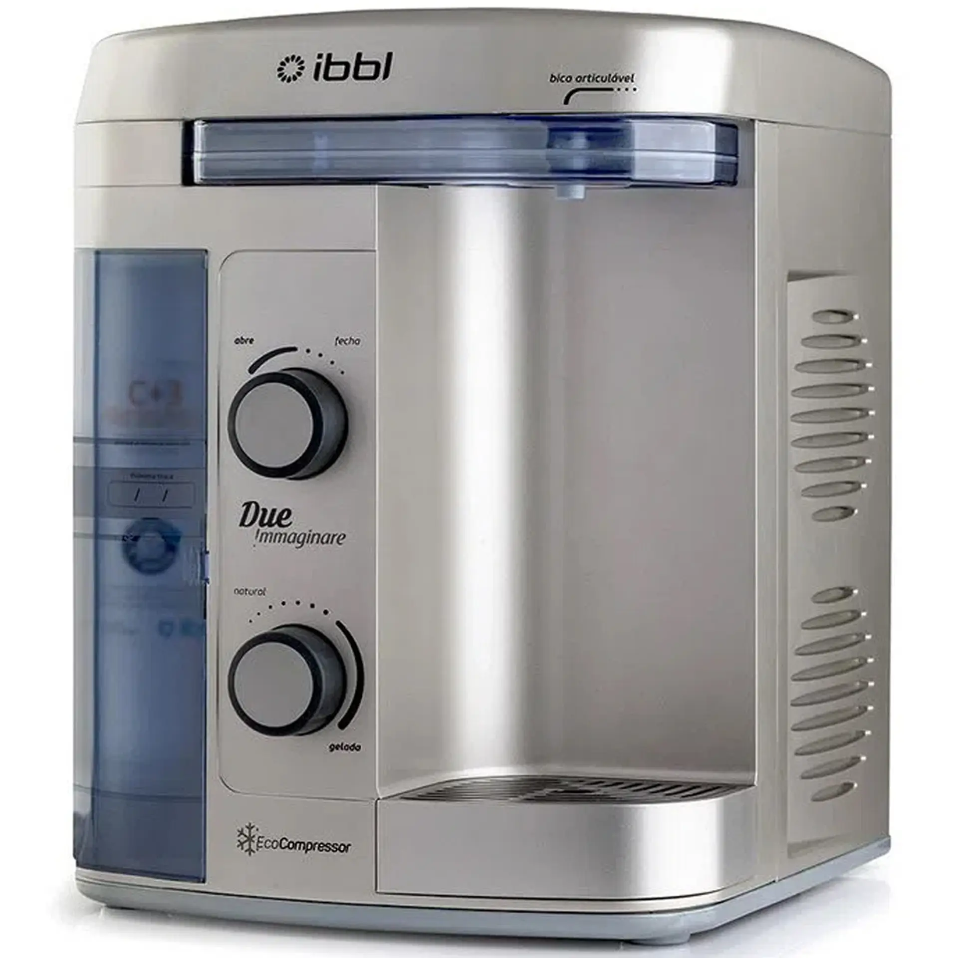 Purificador de Água IBBL 1,4L com Compressor Ecológico Due Immaginare - Prata - 110 Volts