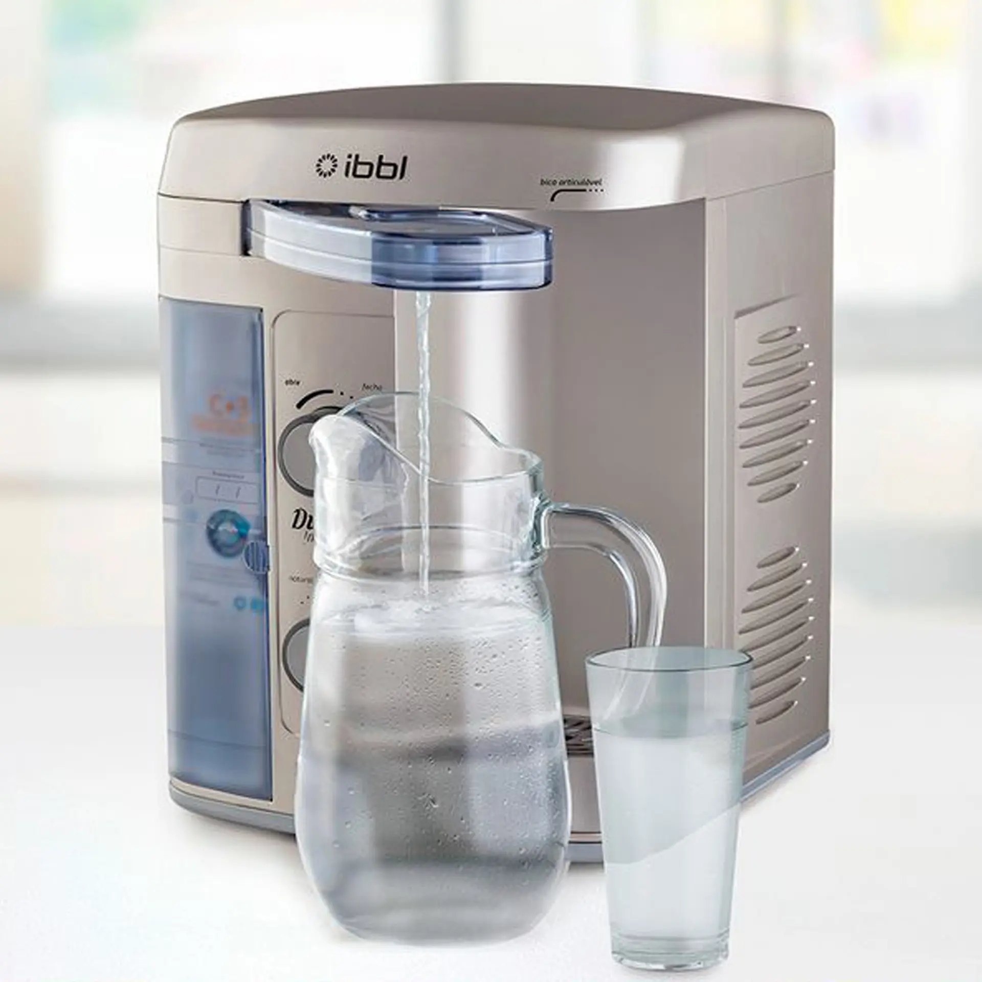 Purificador de Água IBBL 1,4L com Compressor Ecológico Due Immaginare - Prata - 110 Volts