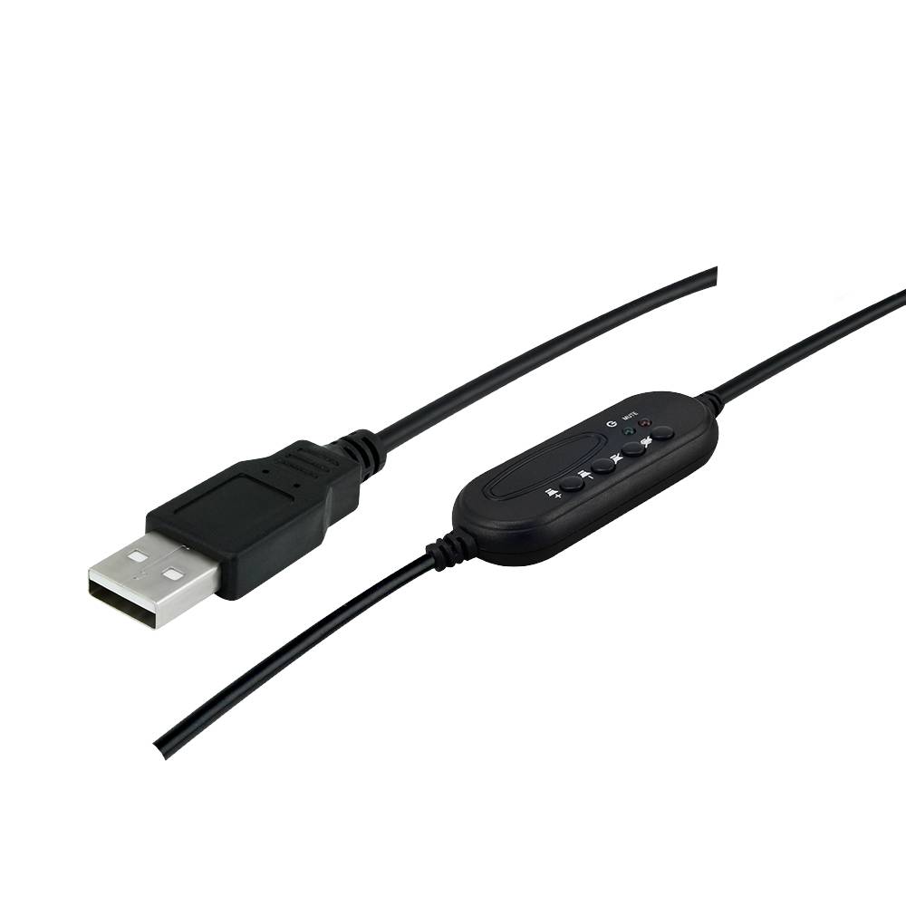 Fone de Ouvido Flexível com Microfone Conector USB Preto 5+ 0150101