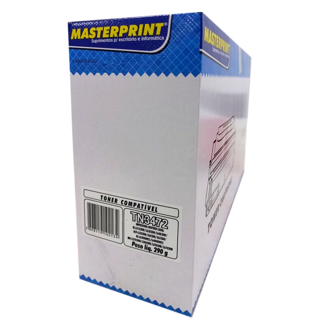 Toner Brother Preto Masterprint - TN3472, 3512 - HLL6300DW, L6400DW, L6250DN, MFCL6800DW, L6900DW, DCPL6600DW