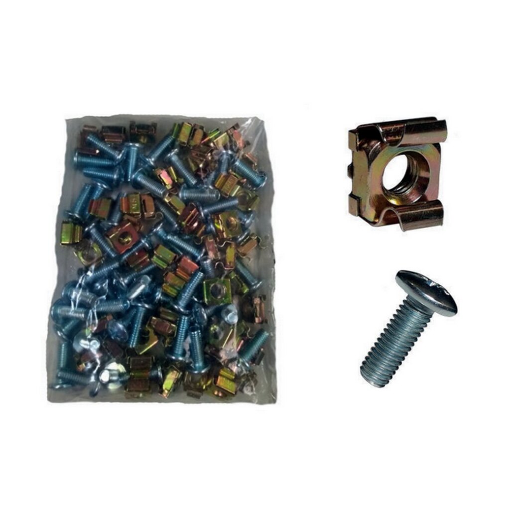 Porca Gaiola para Rack com Parafuso M5 Seccon SecLan - WT-2055F-M5-15MM  - Pacote com 50 kits
