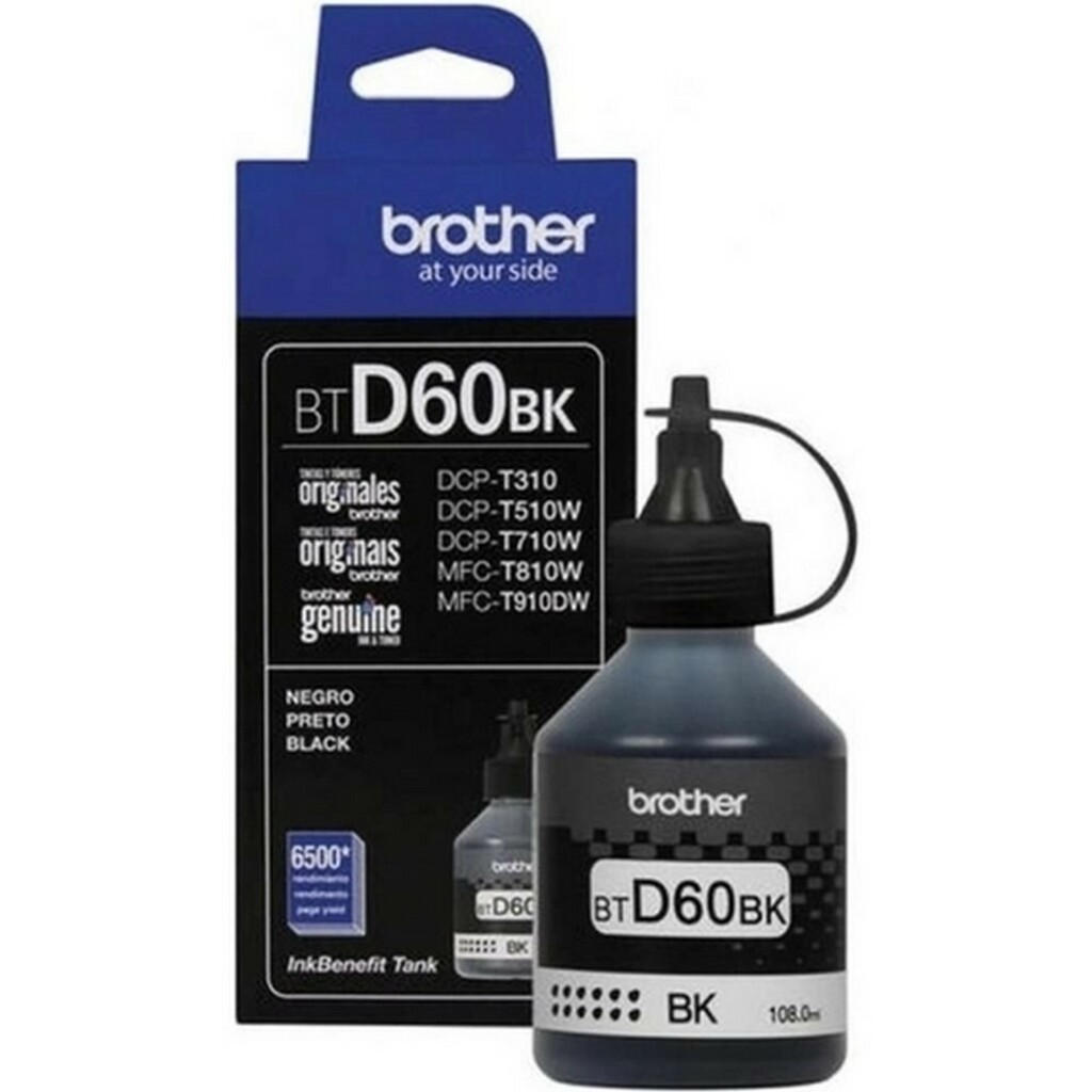 Tinta para Cartucho Brother Preto Original - BTD60BK -  6.500 páginas para HLT4000DW, DCPT310, DCPT420W, DCPT520W, DCPT720W, MFCT820W, MFCT910DW
