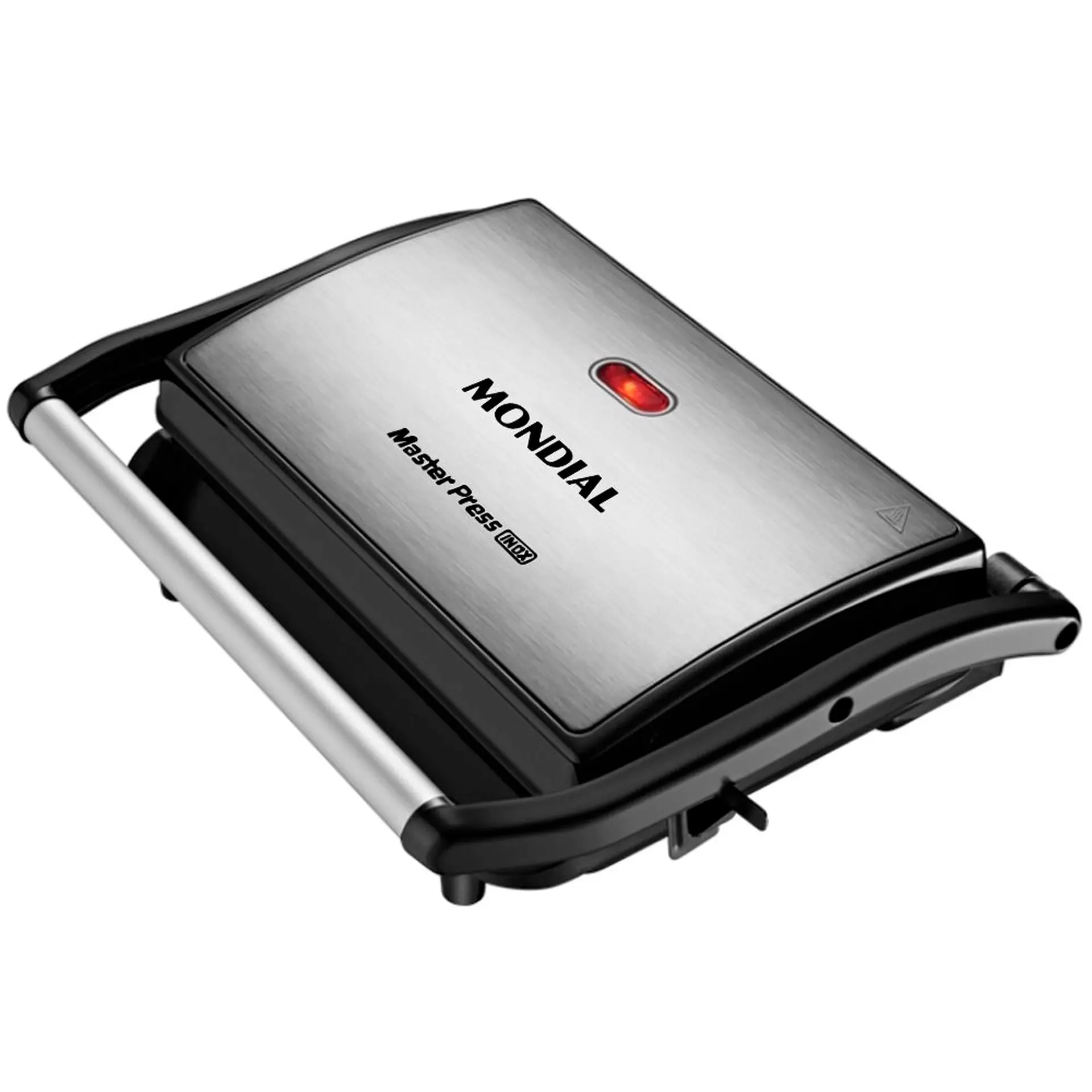 Grill Sanduicheira Elétrico Mondial Master Press Antiaderente 850W PG01 - Inox/Preto - 110 Volts