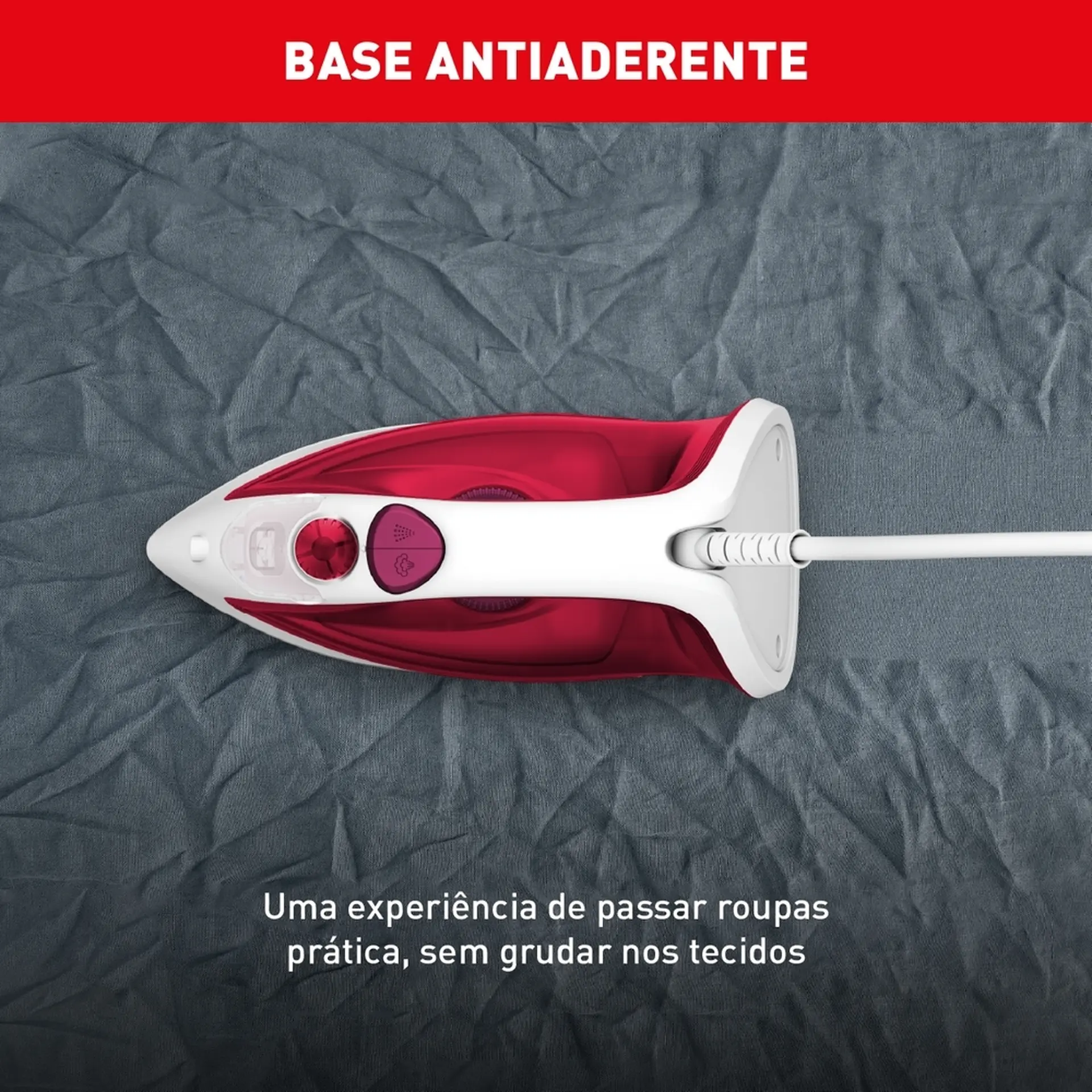 Ferro de Passar a Vapor Arno Essentialgliss FMQ 1200W - Branco/Rosa - 110 Volts