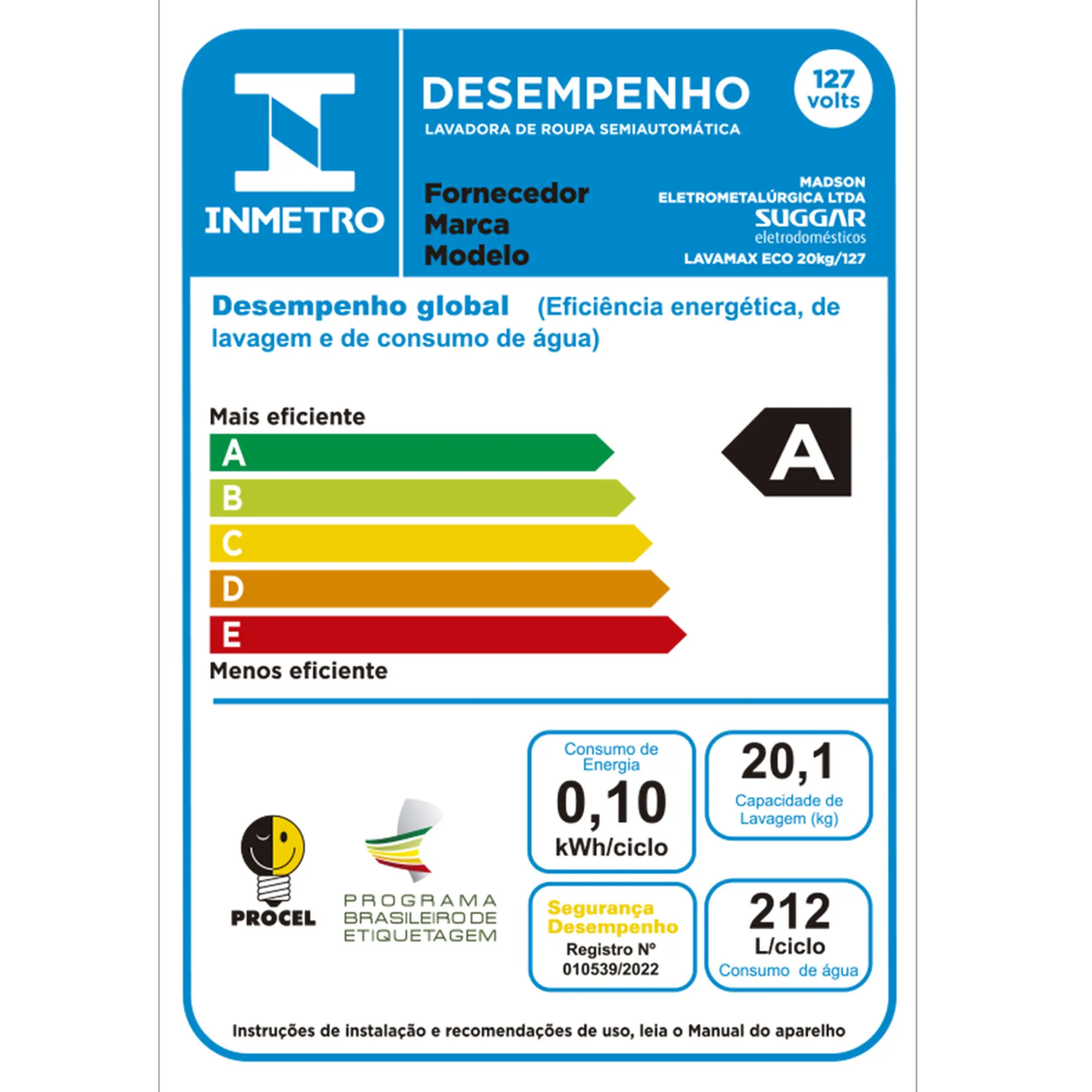 Tanquinho Suggar Lavamax Eco Desligamento Automático 20 kg - Prata - 110 Volts