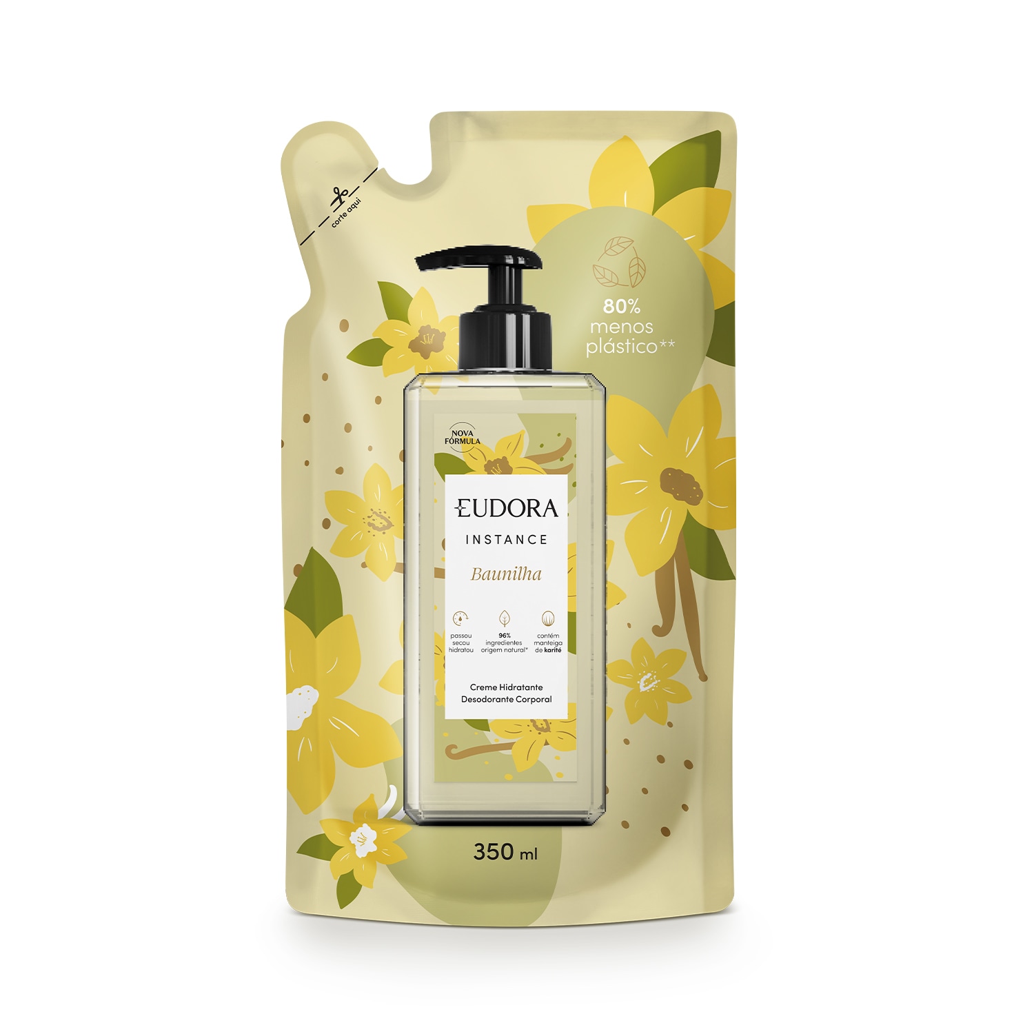 Eudora Instance Baunilha Refil - Creme Hidratante Desodorante Corporal 350ml