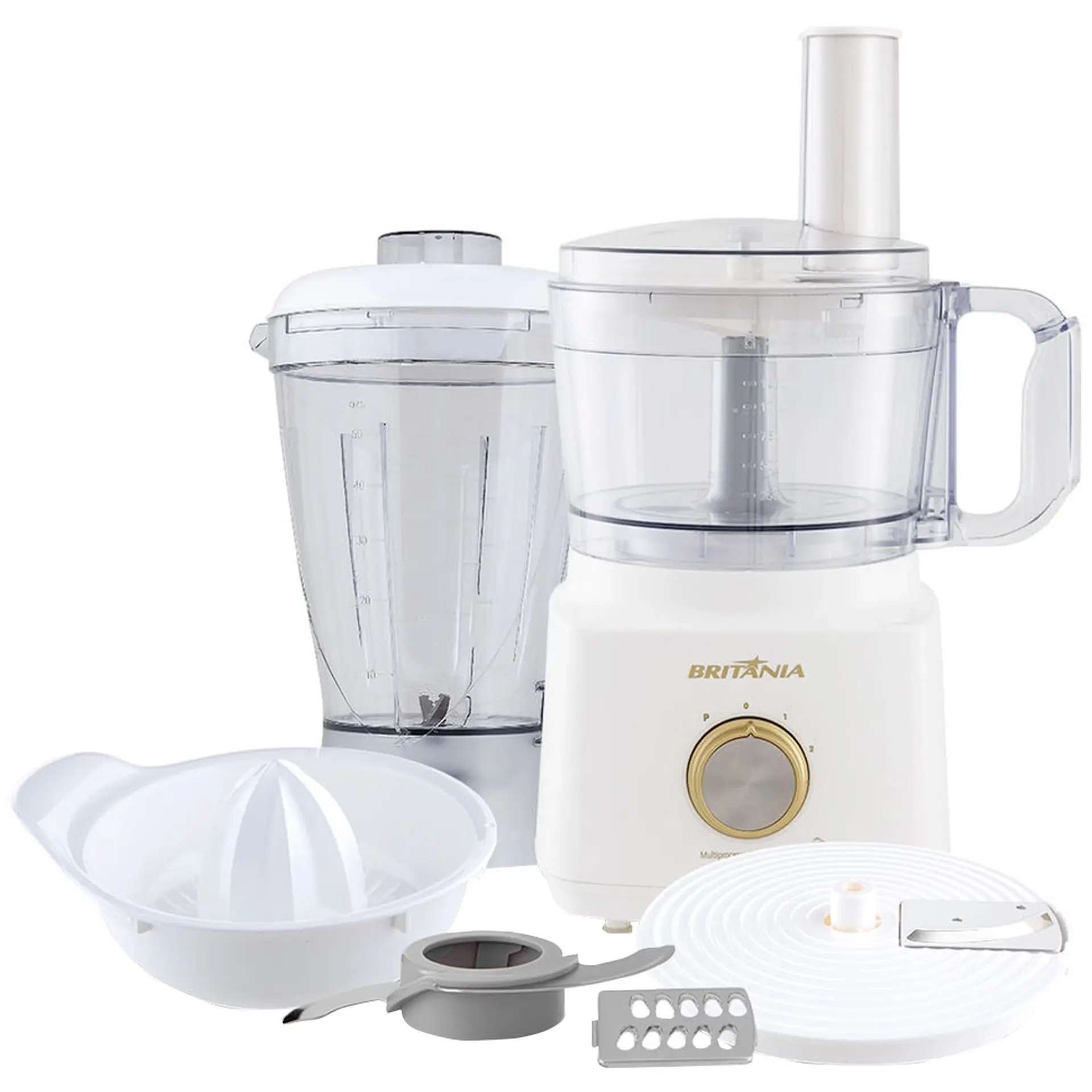 Processador de Alimentos Britânia BMP900 2 Velocidades 900W - Branco - 110 Volts