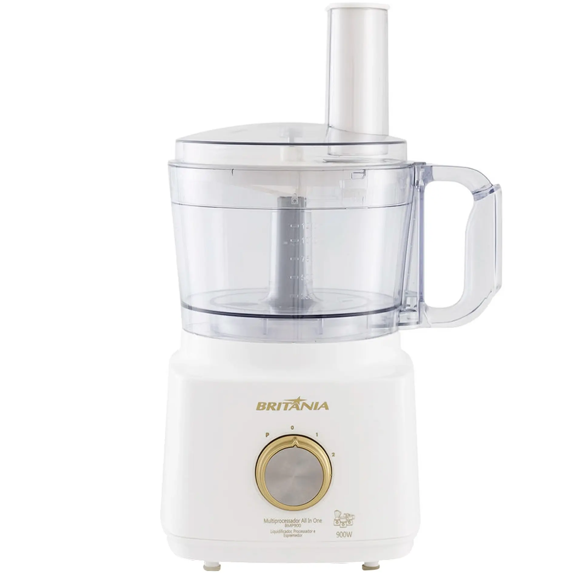 Processador de Alimentos Britânia BMP900 2 Velocidades 900W - Branco - 110 Volts