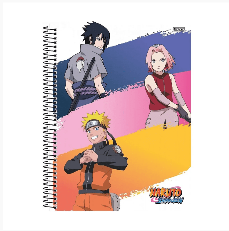Caderno Universitário São Domingos Naruto Espiral Capa Dura 80 Folhas 1x1 Sortido