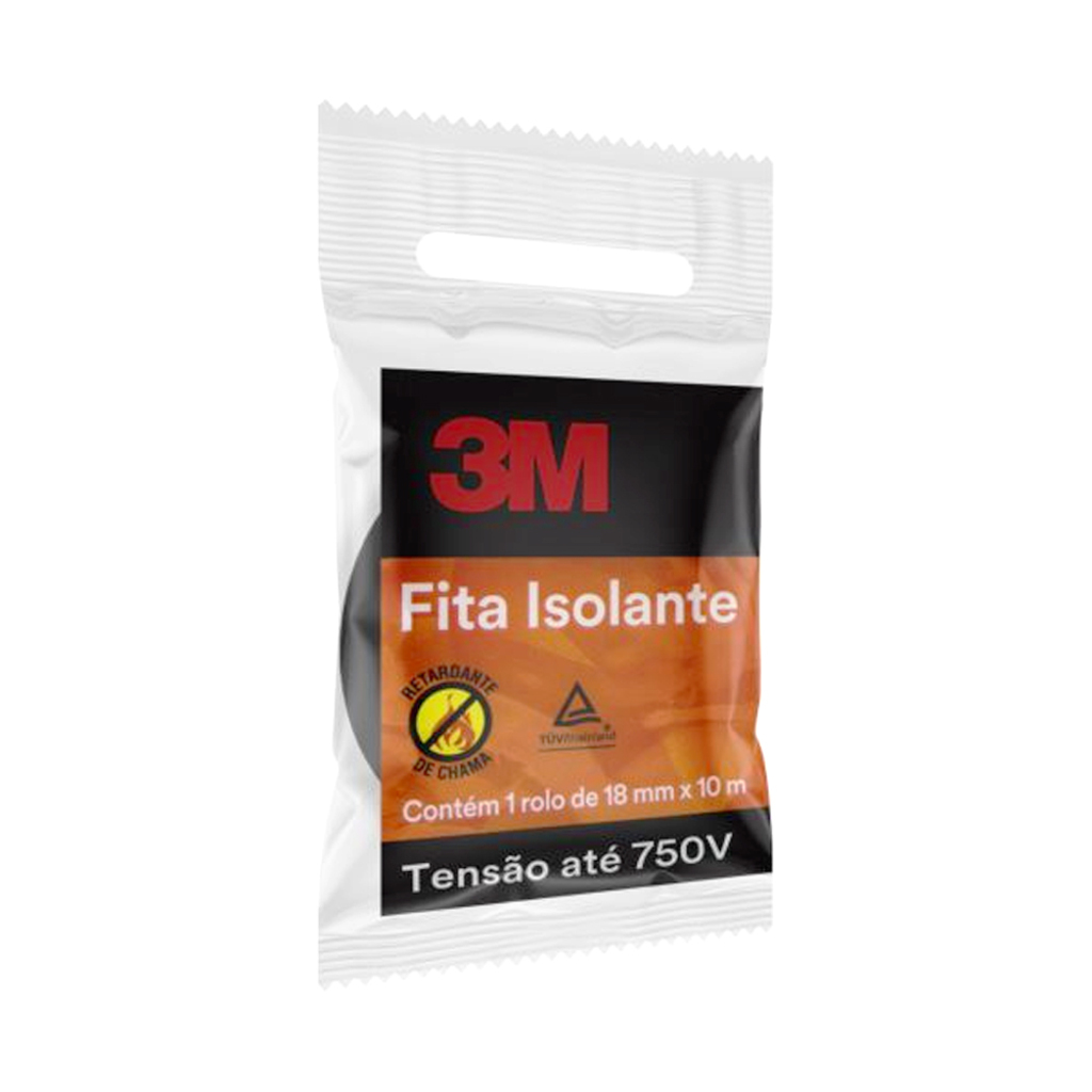 Fita Isolante Antichama 3M 10 Metros Preto - Unitário - HB004608095