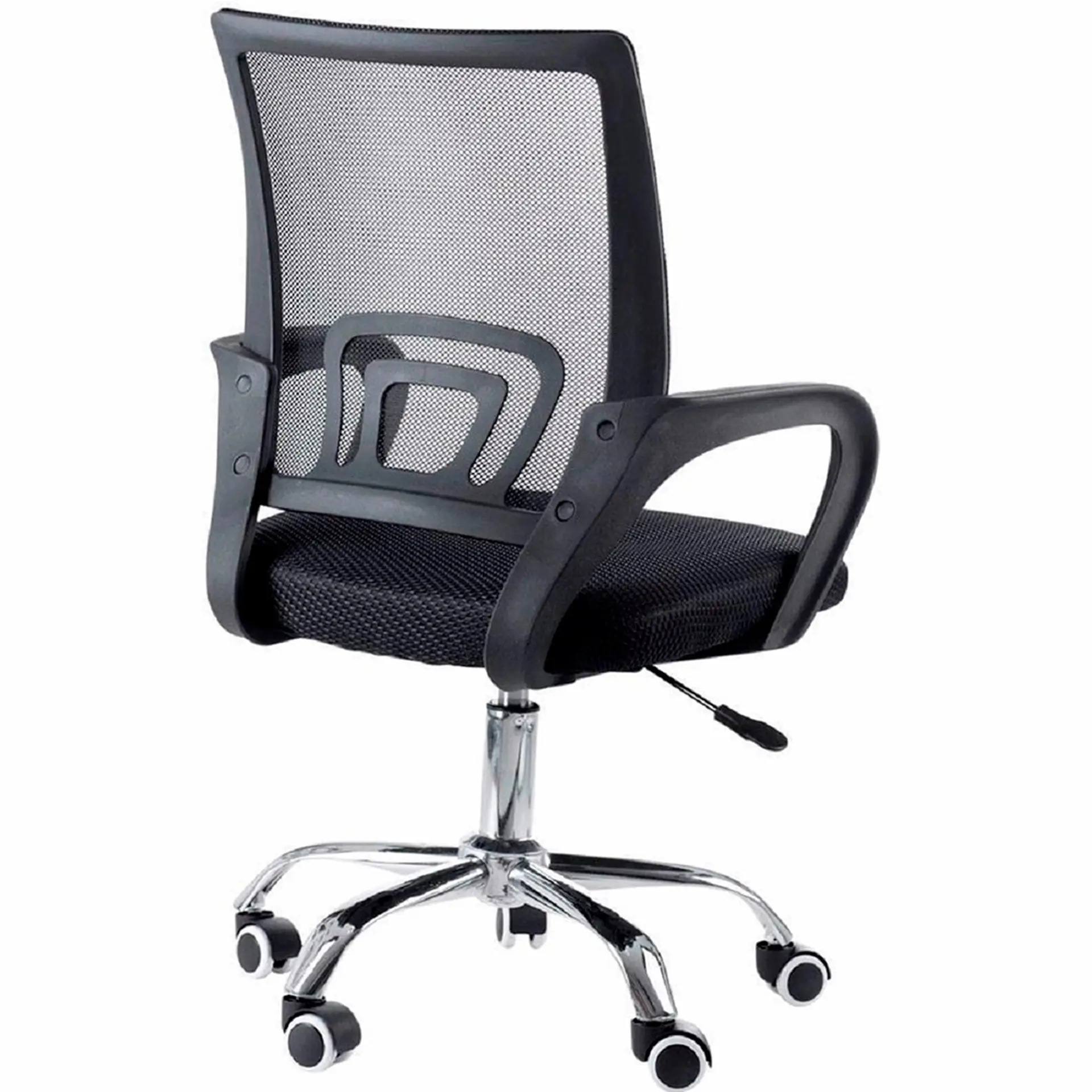 Cadeira Giratória Allnations Home Office Fit Rodízios e Base Cromada - Preto