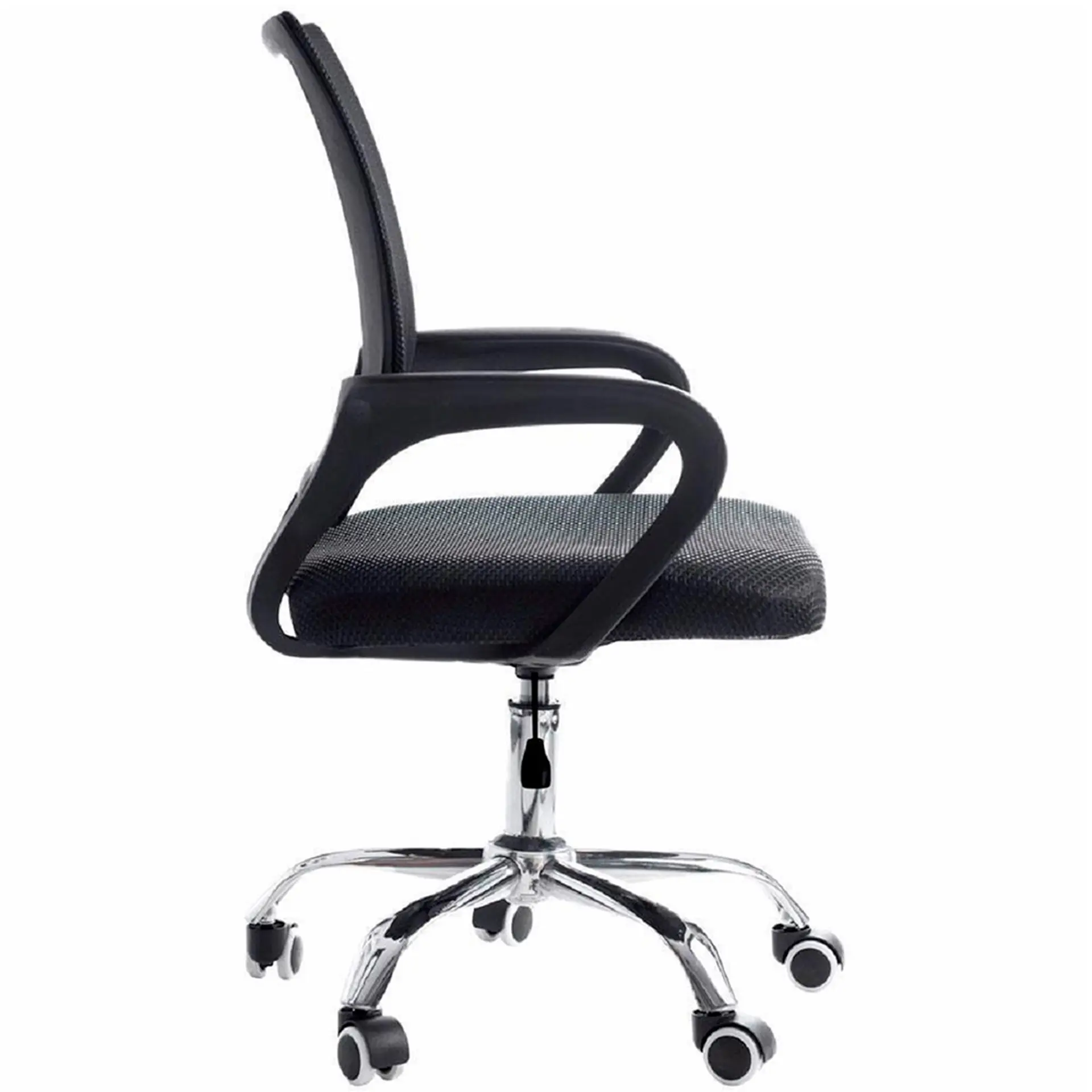 Cadeira Giratória Allnations Home Office Fit Rodízios e Base Cromada - Preto