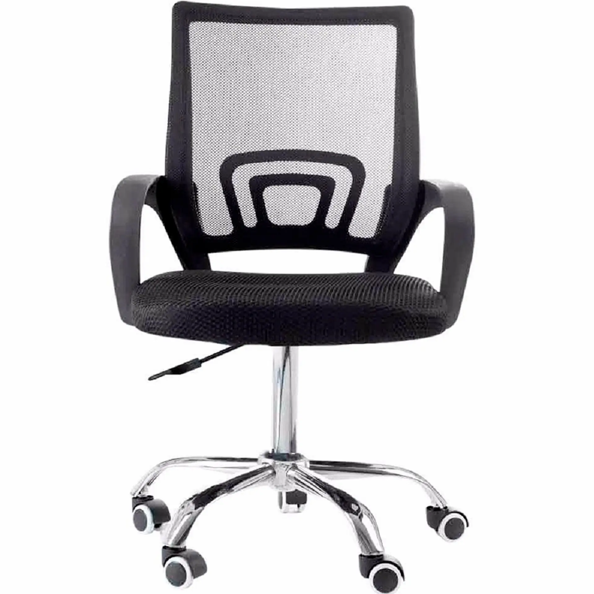 Cadeira Giratória Allnations Home Office Fit Rodízios e Base Cromada - Preto