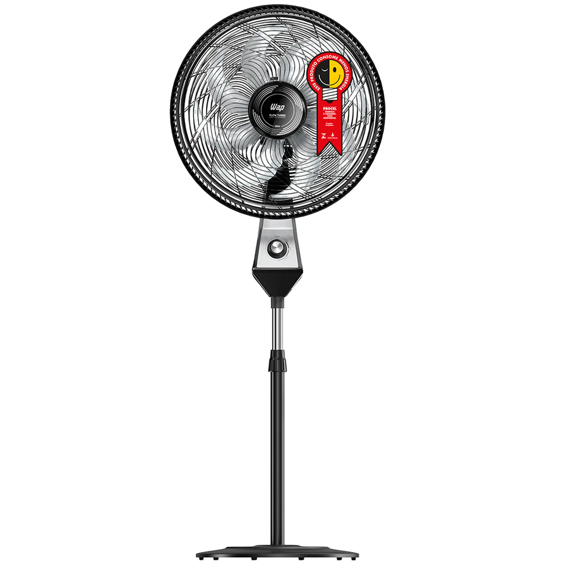 Ventilador Wap Flow Turbo 50cm 8 Pás 3 Velocidades 180W - Preto/Cinza - 110 Volts