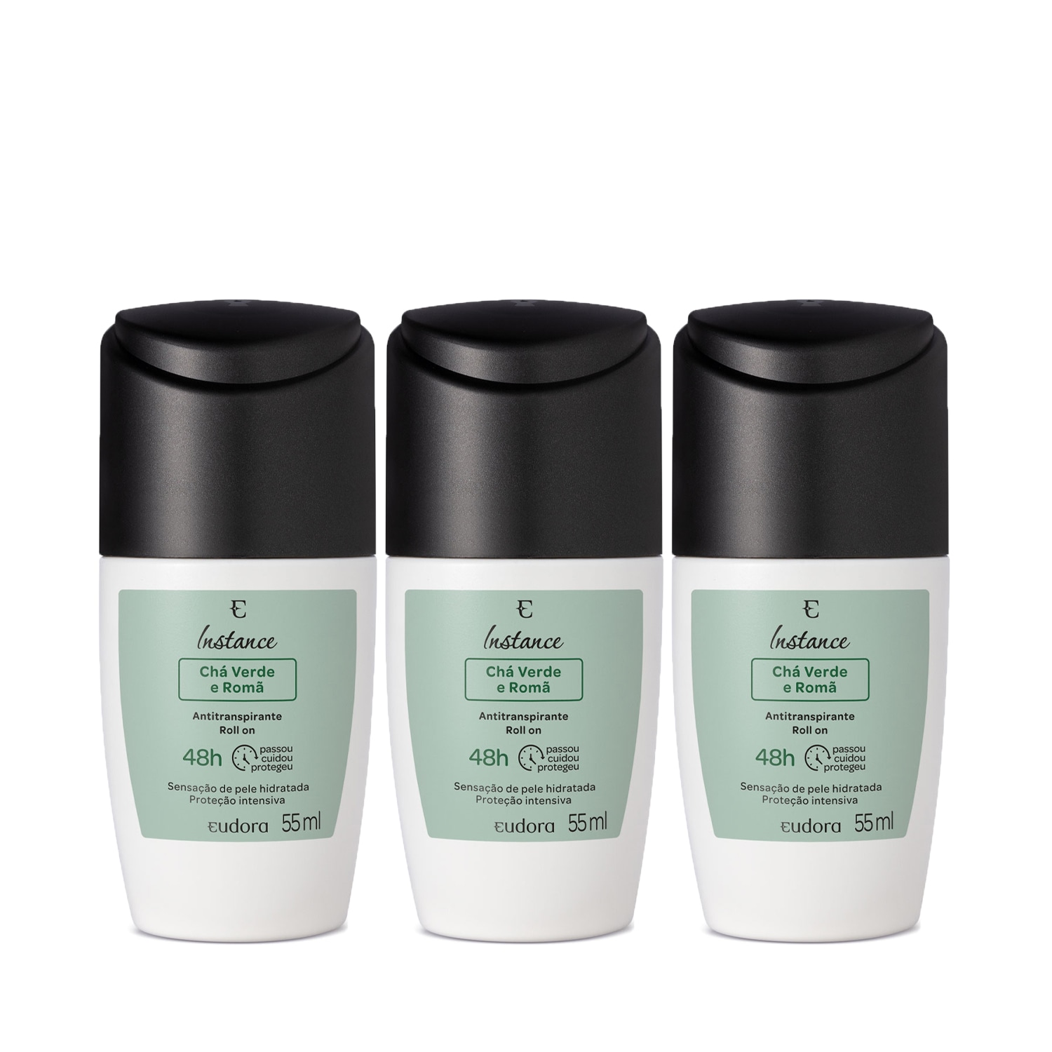 Combo Instance Chá Verde e Romã: Antitranspirante Roll-On 3x55ml