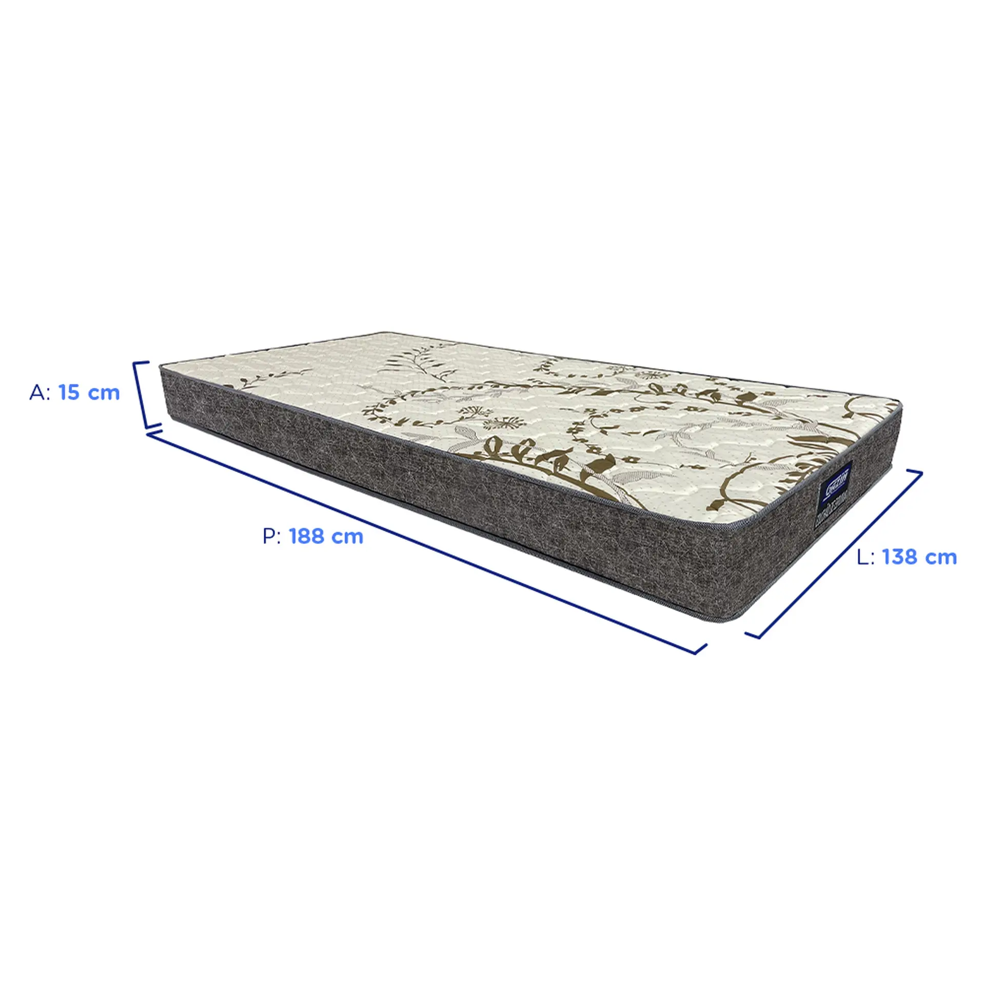 Colchão Casal de Espuma D28 Gazin Dunas 138x188 Double Face - Marrom